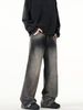 Men's Clothing Men's American Retro Washed Gray Jeans - Relaxed Straight-Leg Hip-Hop Streetwear For Couples (Available In Plus Sizes)_mkmklike.com