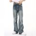 Men's Clothing Retro Distressed Colored Flared Casual Jeans_mkmklike.com
