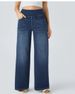 Women's Plus Size High Waist Flared Jeans With Multiple Pockets - Straight Leg Distressed Denim Pants For Casual Wear_mkmklike.com