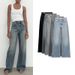 Women's Clothing Vintage Washed High-Waisted Wide-Leg Jeans Straight Loose Fit, Distressed Denim Pants In Light Blue, Grey, Black (XS/S/M/L)_mkmklike.com