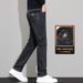 Thickened Jeans Men's Slim-fit Straight Casual Elastic Loose Casual Trousers Men_mkmklike.com