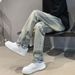 Men's Clothing Ripped Jeans For Men Niche Design High Street Vibe Trendy Brand American Summer Ins Zipper Pants For Men_mkmklike.com