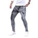Stretch Ripped Slim Fit Jeans – Dark Grey Distressed Skinny Denim Pants For Men (S-XXL, Multi-Process Design)_mkmklike.com