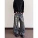Trendy Wide Leg Cargo Jeans Retro Style For Men And Women Loose Straight Leg With Slight Flare Curved Logger Pants Spring Fashion_mkmklike.com