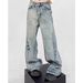 Men's Clothing American Retro Washed Design Jeans For Men And Women Trendy Cleanfit Loose Niche All Match Wide Leg Pants_mkmklike.com