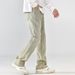 Nordmann American Style Vibe Mud Yellow Dyed Jeans For Men Retro Washed Trendy High Street Loose Straight Casual Long Pants_mkmklike.com