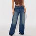 Women's Clothing Retro Blue Women's Jeans Loose Casual Straight Leg Wide Leg Trousers Spring Summer Fashion_mkmklike.com