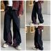 Men's Clothing Men's American Splatter Wash Jeans – High-Waisted Wide-Leg, Vintage Streetwear, Minimalist Staple (S-3XL, Aurora Purple & Black)_mkmklike.com