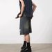 Men's Unique Distressed Design Straight Leg Jeans Loose Fit Summer American Retro Style Five Quarter Length Trendy Shorts_mkmklike.com