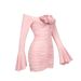 Women's clothing new French design women's trumpet sleeve flower skirt pleated tube top fashion dress_mkmklike.com