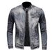 Men's Clothing Lapel Motorcycle Denim Jacket Personality Retro Slim Fit Fashion Tops Casual Coat_mkmklike.com