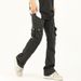 Nordmann American Style Functional Black Jeans For Men With Design Sense, Multi-Pocket Cargo Pan, Loose Straight-Leg Casual_mkmklike.com