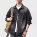 Workwear Denim Jacket Men's Long Sleeved Shirt High-end Trendy Brand Retro Denim Jacket Men_mkmklike.com