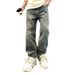 Men's Clothing High Street Fashion Jacquard Full Print Loose Straight Jeans Men's Wide Leg Long Pants Washed Design Casual Trousers_mkmklike.com