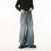 Pure MTLCLOTHES Men's Clothing | Unique Irregular Frayed Vintage Distressed Design Fashion High Street Straight-Leg Jeans_mkmklike.com