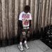 Men's Clothing Retro Double Waist Letter Stitching Denim Shorts Couple Summer New Hip Hop High Street Shorts_mkmklike.com