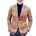 Men's clothing plaid multi-color casual suit jacket_mkmklike.com