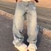 Men's Clothing High Street Whitening Digital Direct Injection Letter Denim Trousers Men And Women Street Retro Loose Washed Straight Jeans Trend_mkmklike.com
