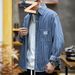 Autumn Thick Striped Shirt Men's Casual Loose Long Sleeved Men's Shirt Jacket_mkmklike.com
