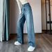 Women's Clothing Narrow Wide Leg Jeans For Women, Loose High Waist Straight Pants, Spring Niche Design, Personalized Hot Diamond Mopping Pants_mkmklike.com
