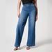 Women's Clothing Wide Leg Mid Waist High Elastic Waist Washed Jeans_mkmklike.com