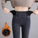 High-waisted Jeans Women 2024 Spring/autumn New Style Plus Size For Plus-size Women, Slim-fit Stretchy Skinny Pants With_mkmklike.com