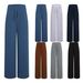 Women's Daily Streetwear Solid Color Full Length Casual Pants Wide Leg Pants_mkmklike.com