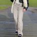 Vintage High-Waisted Light Gray Jeans For Women - Loose Fit Wide Leg Straight Denim Pants With Retro Street Style_mkmklike.com