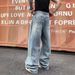 Men's Trendy Starry Rhinestone High-End Loose Straight Leg Denim Jeans Style Washed Trousers_mkmklike.com