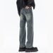 Cleanfit Autumn And Winter New Jeans Men's Fit Straight Tube Loose Plus Size Youth Middle Waist Trendy Retro Washed Mi Kechi Clothes Decoration K11_mkmklike.com