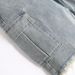 Men's Clothing Light Gray Cargo Denim Shorts For Young Men Summer Style Fashionable Casual Mid Length Clothing_mkmklike.com
