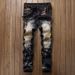 Men's Clothing Trendy Embroidered Wings Ripped Jeans American Street Style Supply_mkmklike.com