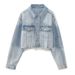 Women’s Cropped Denim Jacket – Stylish Short Blue Coat For Casual & Streetwear (XS/S/M/L)_mkmklike.com