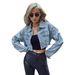 Women's Clothing Casual Versatile Short Fashion Denim Short Jacket_mkmklike.com