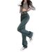 Retro High-waisted Fleece-lined Straight-leg Jeans For Women, New Winter Style, Thickened, Loose-fitting, Slimming,_mkmklike.com