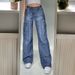 Women's Distressed Denim Jeans – Patchwork Design, Straight Leg, Medium Wash, Casual & Stylish_mkmklike.com