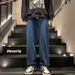 Washed Denim Jeans For Men, Autumn And Winter Casual Long Pants, American High Street Fashion Brand, Black Wide-leg_mkmklike.com