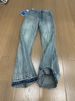 Men's Clothing Unisex Retro Blue Lightning Bolt Pattern Jeans Slimming Straight Leg With Slight Flare Clean Fit American High Street Style_mkmklike.com