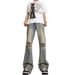 Nordmann European And American High Retro Distressed Jeans For Men Ins Trendy Brand Cool Micro Flare Niche Street Style Pants_mkmklike.com