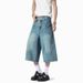 Men's Stylish Blue Jeans Trendy And Cool Loose Straight Leg Cropped Style with Rounded Pockets Cross Border Design_mkmklike.com
