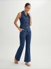 K New High Waisted Slim Fit Fashionable Sleeveless Denim Vest Wide Leg Pants Set For Women_mkmklike.com