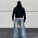 Men's Loose Wide Leg Curved Trousers Airplane Buckle Design Retro Style Whisker Pattern Ready For Wholesale_mkmklike.com