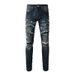 Men's Clothing Slim Fit Ripped Patch Men's Jeans American High Street Men's Casual Pants 1320_mkmklike.com