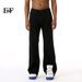 EF JEANS | 2024 New Product, American Vibe Simple Pure Black Washed Denim Trousers Straight Casual Trousers_mkmklike.com