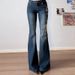 Autumn/Winter Low Waisted Women's Jeans Rose Embroidery Flared Slimming Trousers Casual Export Clothing with Pockets_mkmklike.com