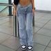 Women's High-Waisted Straight Leg Jeans – Relaxed Fit, Stretch Denim, Streetwear Essential (Midweight, 5-Pocket Design, Classic Blue & Charcoal)_mkmklike.com