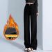 Shisanxing·Yunheyu Popular Style Fleece-lined Thickened Retro High-waisted Straight-leg Jeans For Women, Loose Wide-leg_mkmklike.com