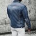 Men's Slim Fit Denim Jacket Spring Versatile With Slight Stretch Polyester Fabric_mkmklike.com