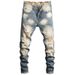 2024 Vintage Autumn Washed Jeans For Men, American High Street Fashion Brand, Stylish Slim Fit Straight-Leg Denim_mkmklike.com