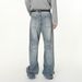 Men's Clothing Washed Distressed 3D Whiskered Texture Vintage Washed Wide-Leg Jeans – Relaxed Fit With Distressed Whisker Details, Timeless Blue Denim_mkmklike.com
